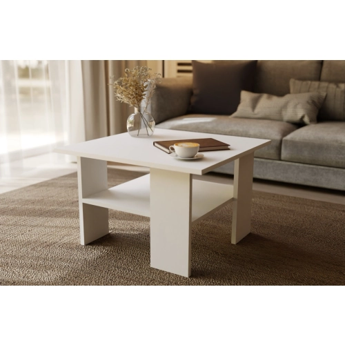 Stolik kawowy kwadratowy ST1 biały 60x60 cm